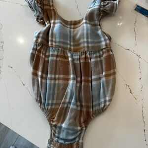 Show Me Your MuMu Plaid Bodysuit - Blue and Brown